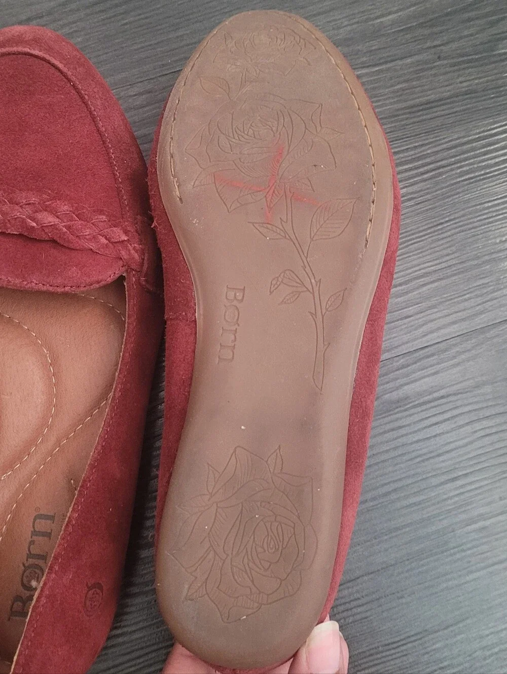 Børn Brown Suede Braided Loafers Size 8 Cottagecore Boho Academia Comfort Flats
